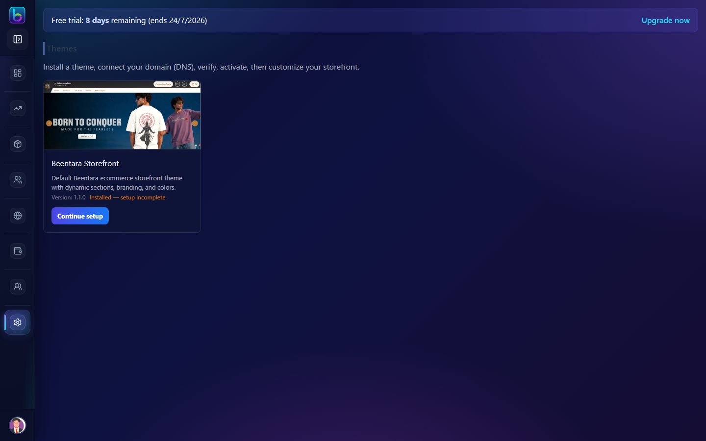 Themes page