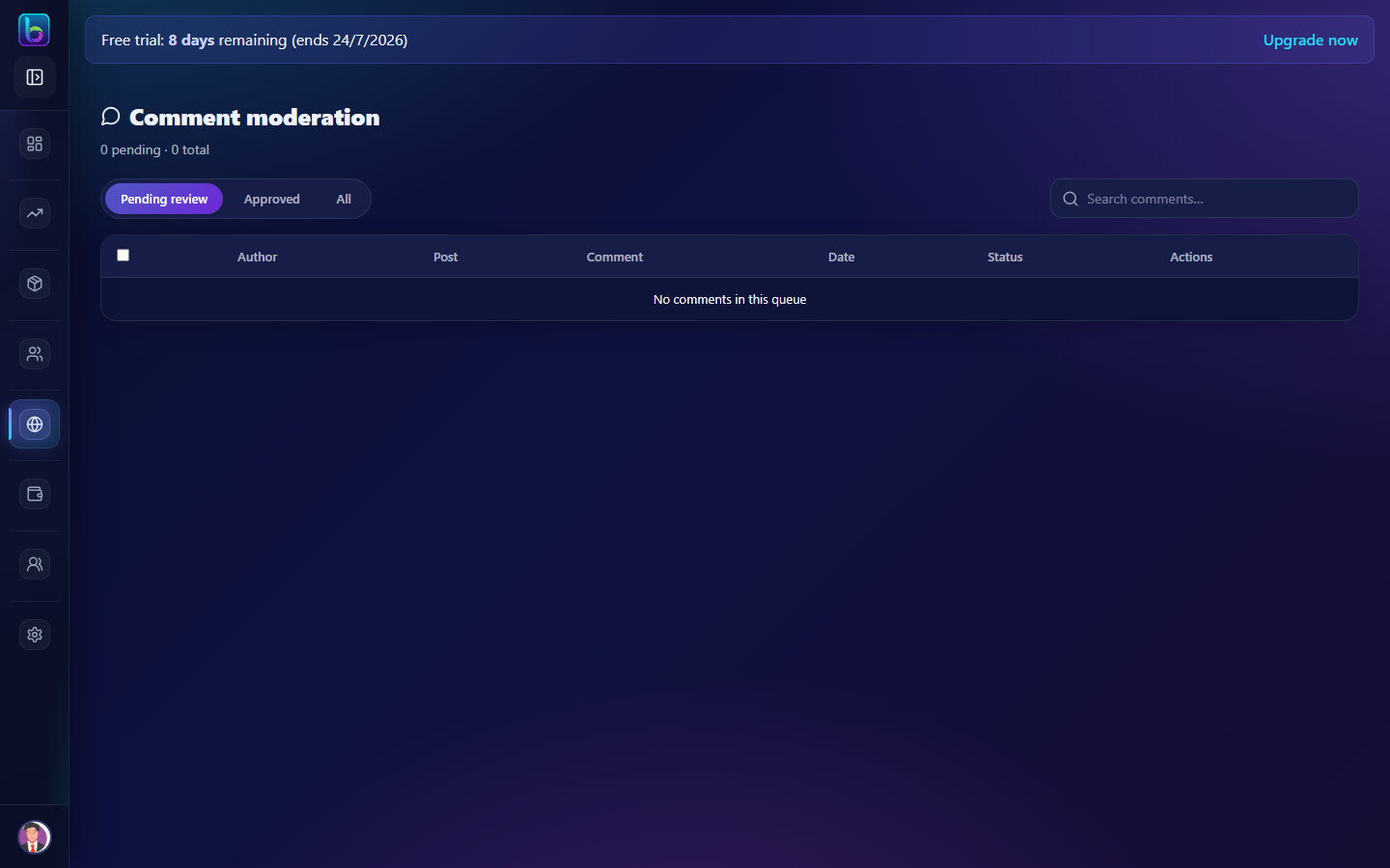 Comments page