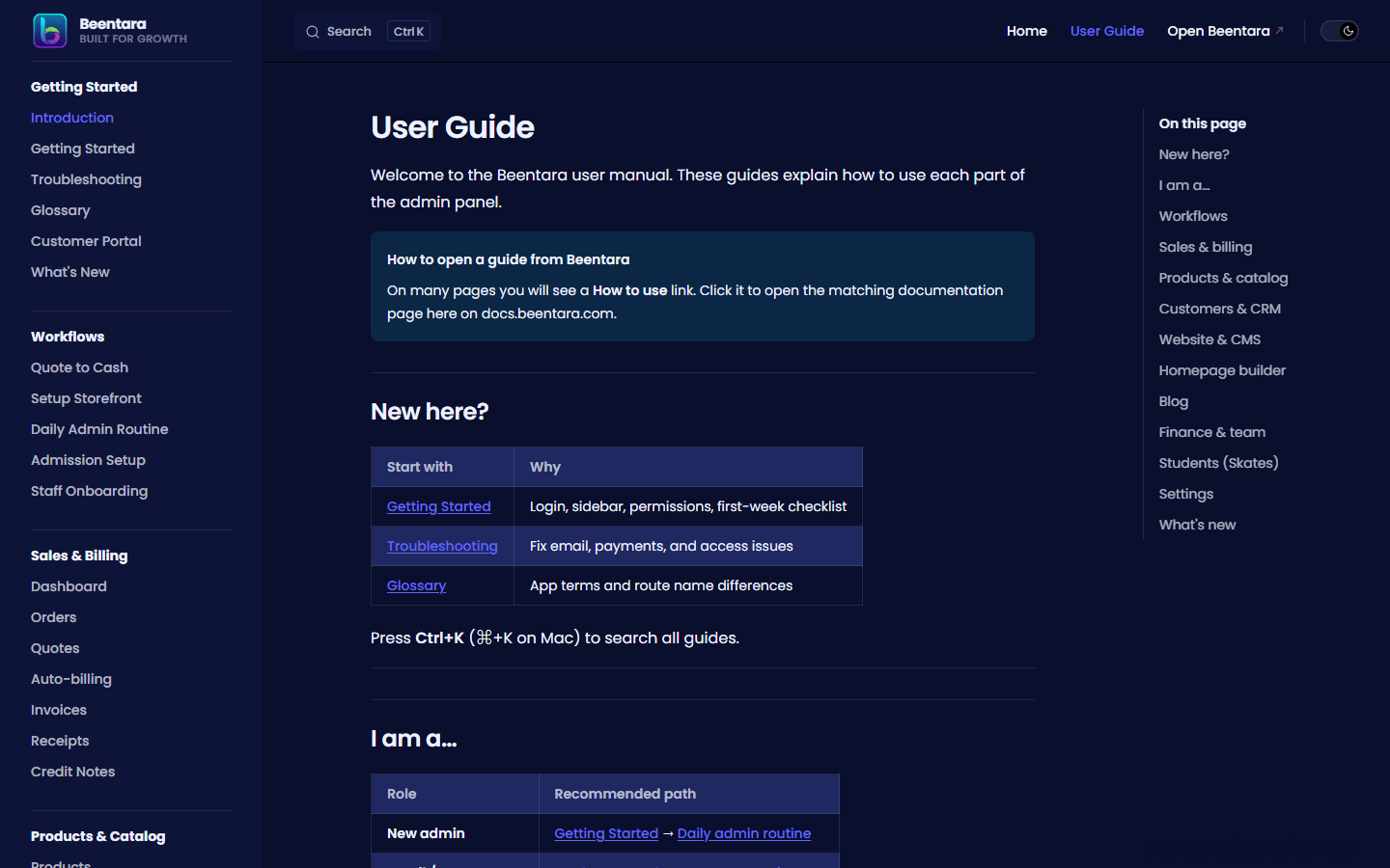 index page