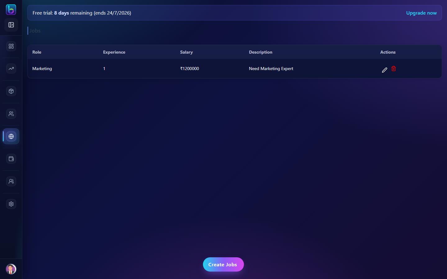 Jobs page