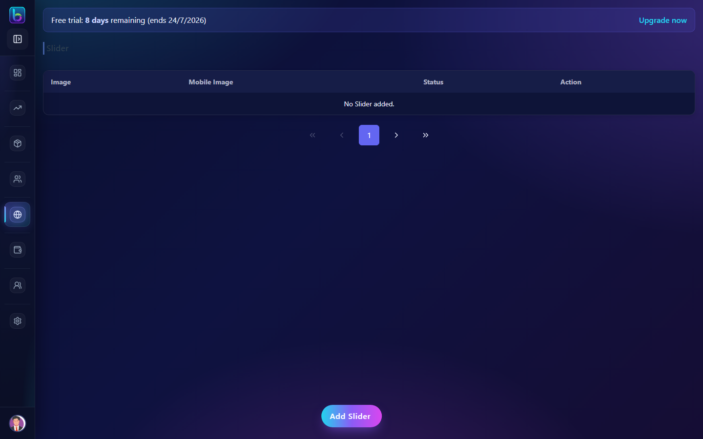 Slider page