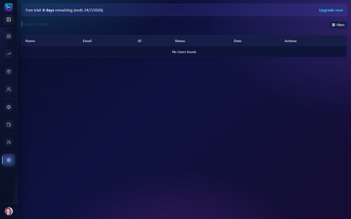 Users page